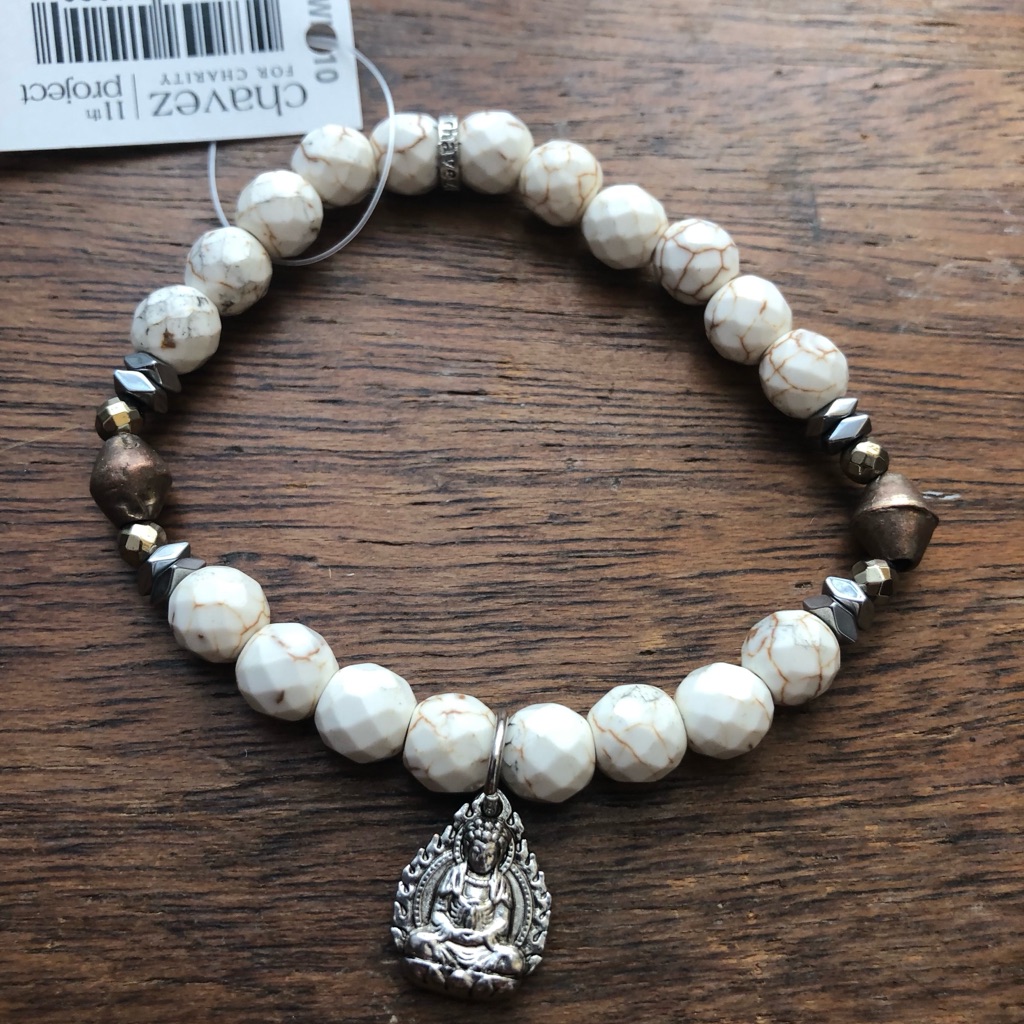 Nwt Chavez For Charity Beaded Bracelet With Buddha Charm